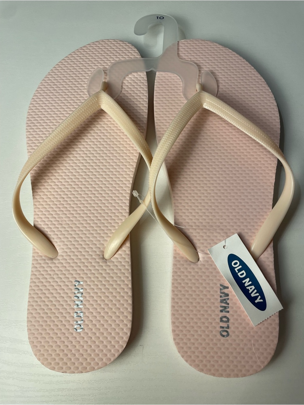 Old Navy Light Pink Women’s Flip Flop Sandals with Cream Straps